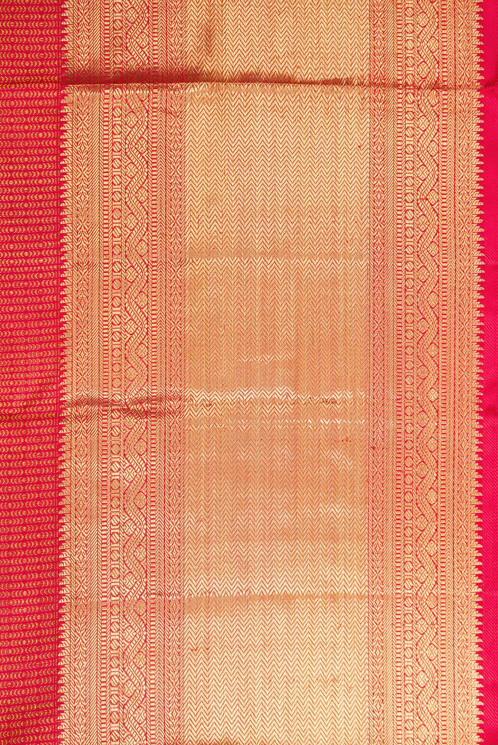 Border image of Red Dual Tone Kanchipuram Silk Saree with Zari Brocade on the body and Zari Border. 