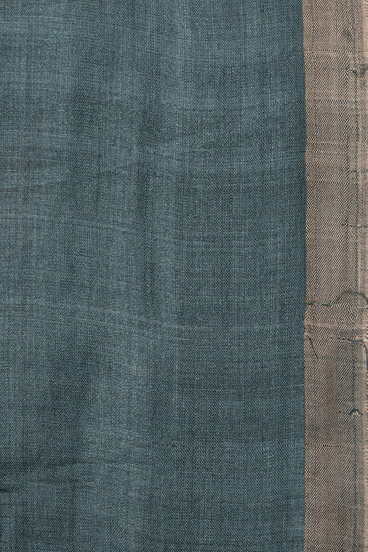 Border image of Beige Dual Tone Tussar Silk Saree with Plain Body and Embroidery Border. 