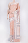 Pink Dual Tone Tussar Silk Saree with Zari And Thread Butta on the body and Zari Border displayed on a mannequin