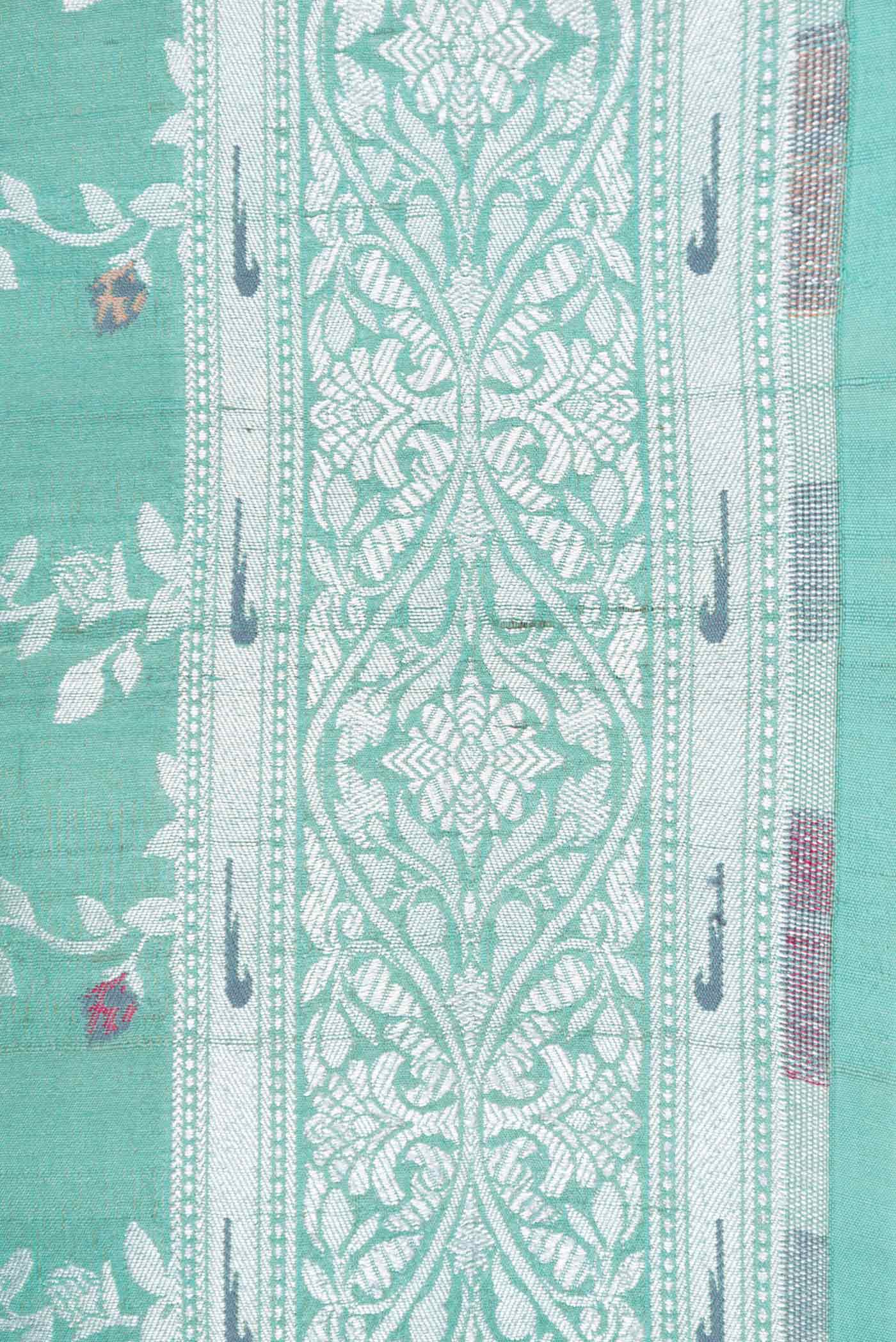Border image of Light Green Dual Tone Banarasi Silk Saree with Zari Brocade on the body and Zari Border
