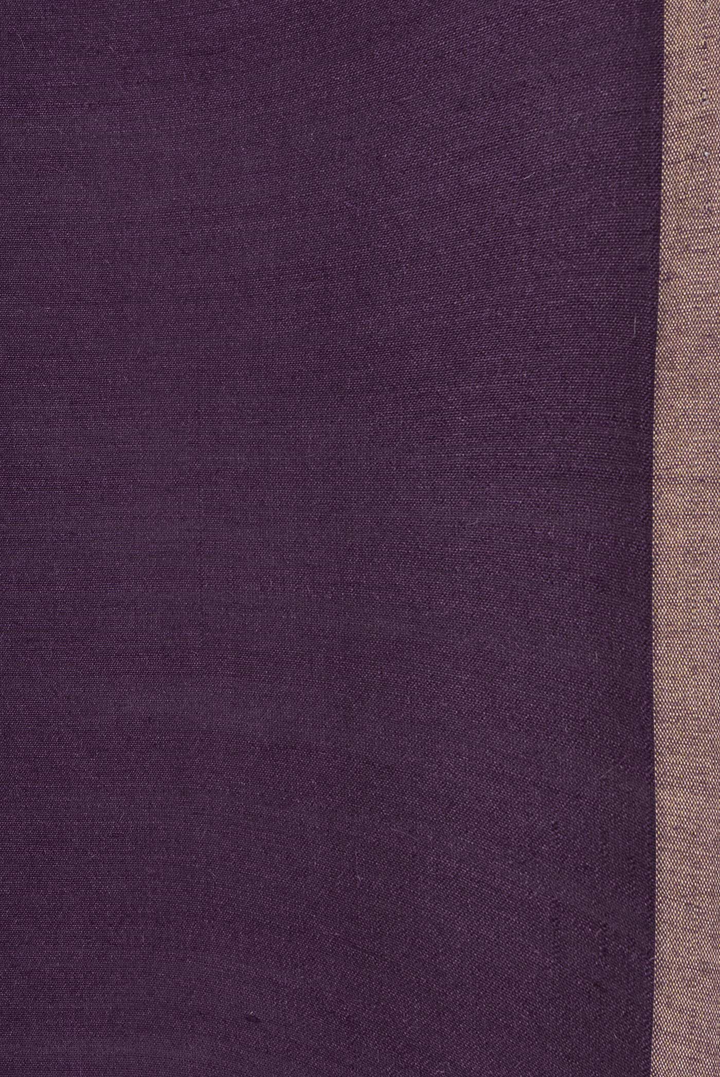 Border image of Burgundy Dual Tone Tussar Silk Saree with Plain Body and Fancy Border. 