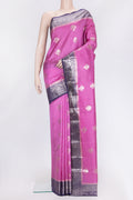 Pink Dual Tone Tussar Silk Saree with Zari Butta on the body and Zari Border.  displayed on a mannequin