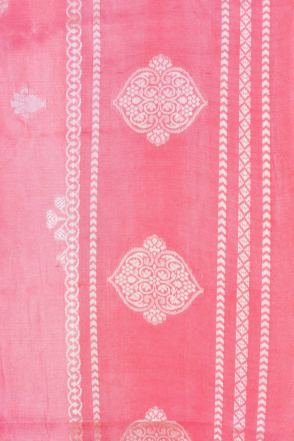 Border image of Pink Dual Tone Tussar Silk Saree with Zari Butta on the body and Zari Border. 