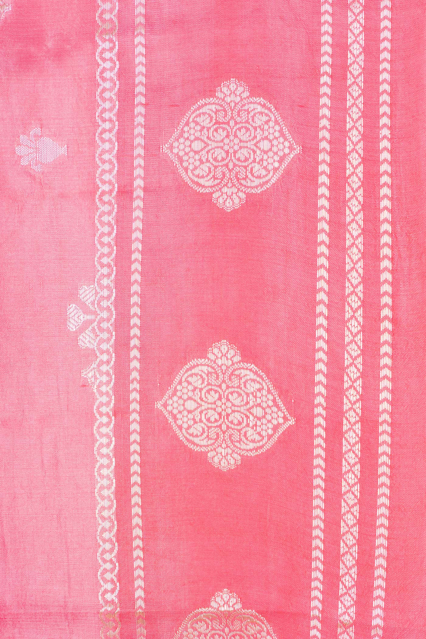 Border image of Pink Dual Tone Tussar Silk Saree with Zari Butta on the body and Zari Border. 