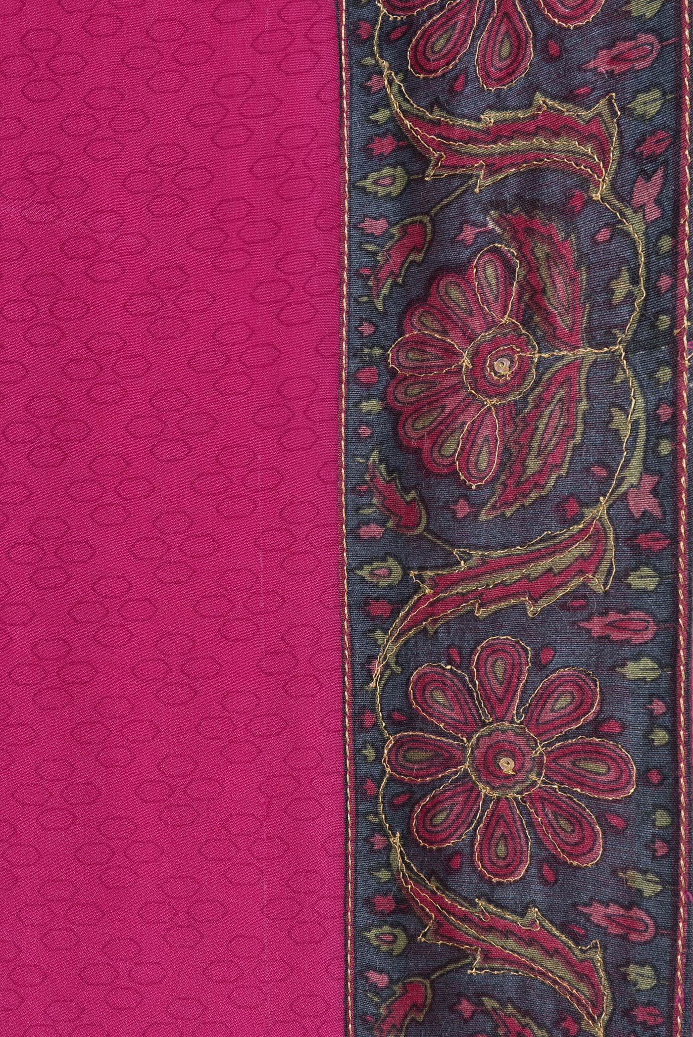 Border image of Pink Dual Tone Mysore Chiffon Saree with Printed design on the body and Embroidery Border. 