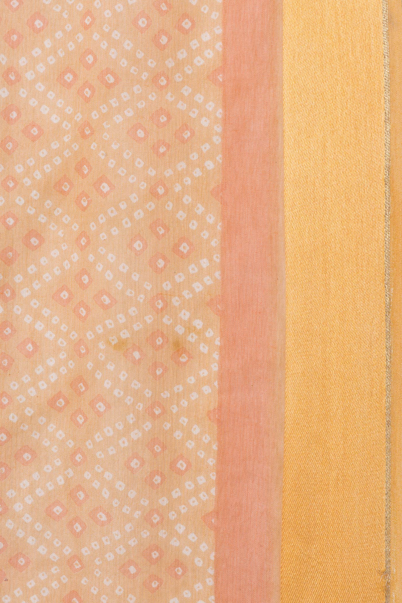 Border image of Orange Dual Tone Mysore Chiffon Saree with Printed design on the body and Zari Border. 