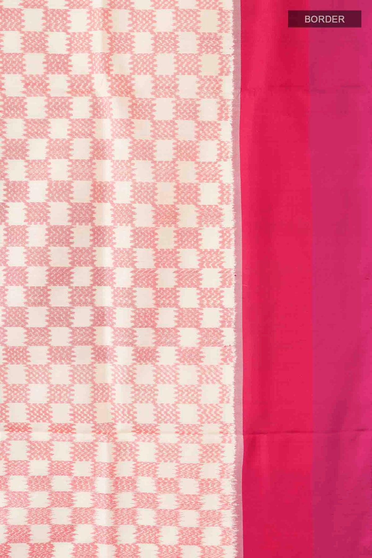 Border image of Cream Pochampally Silk Saree with Pure Ikat on the body and Plain Border