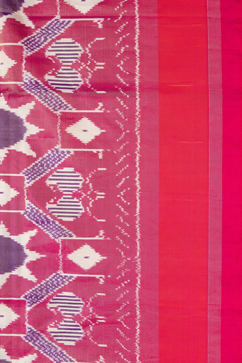 Border image of Pink Dual Tone Double Ikat Saree with Ikat Print on the body and Zari Border. 