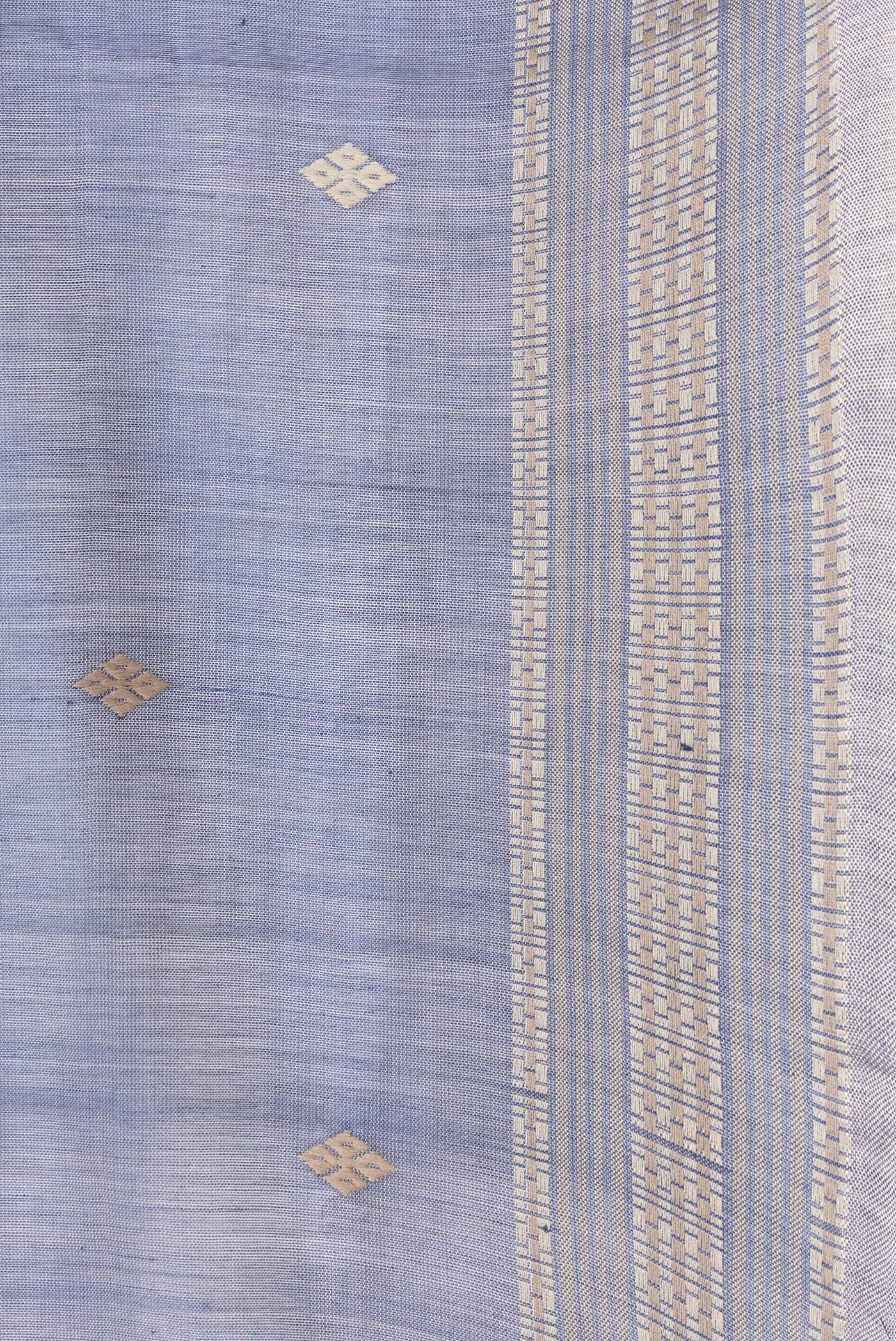 Border image of Grey Dual Tone Tussar Silk Saree with Thread Butta on the body and Zari And Thread Border. 