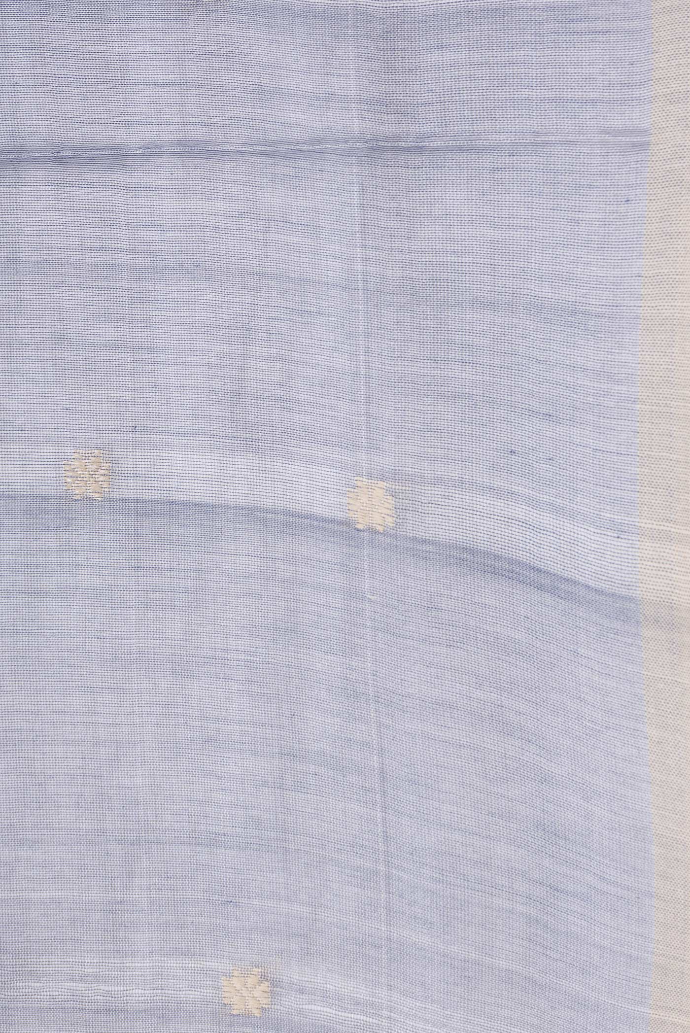 Border image of Grey Dual Tone Tussar Silk Saree with Thread Butta on the body and Without Border. 