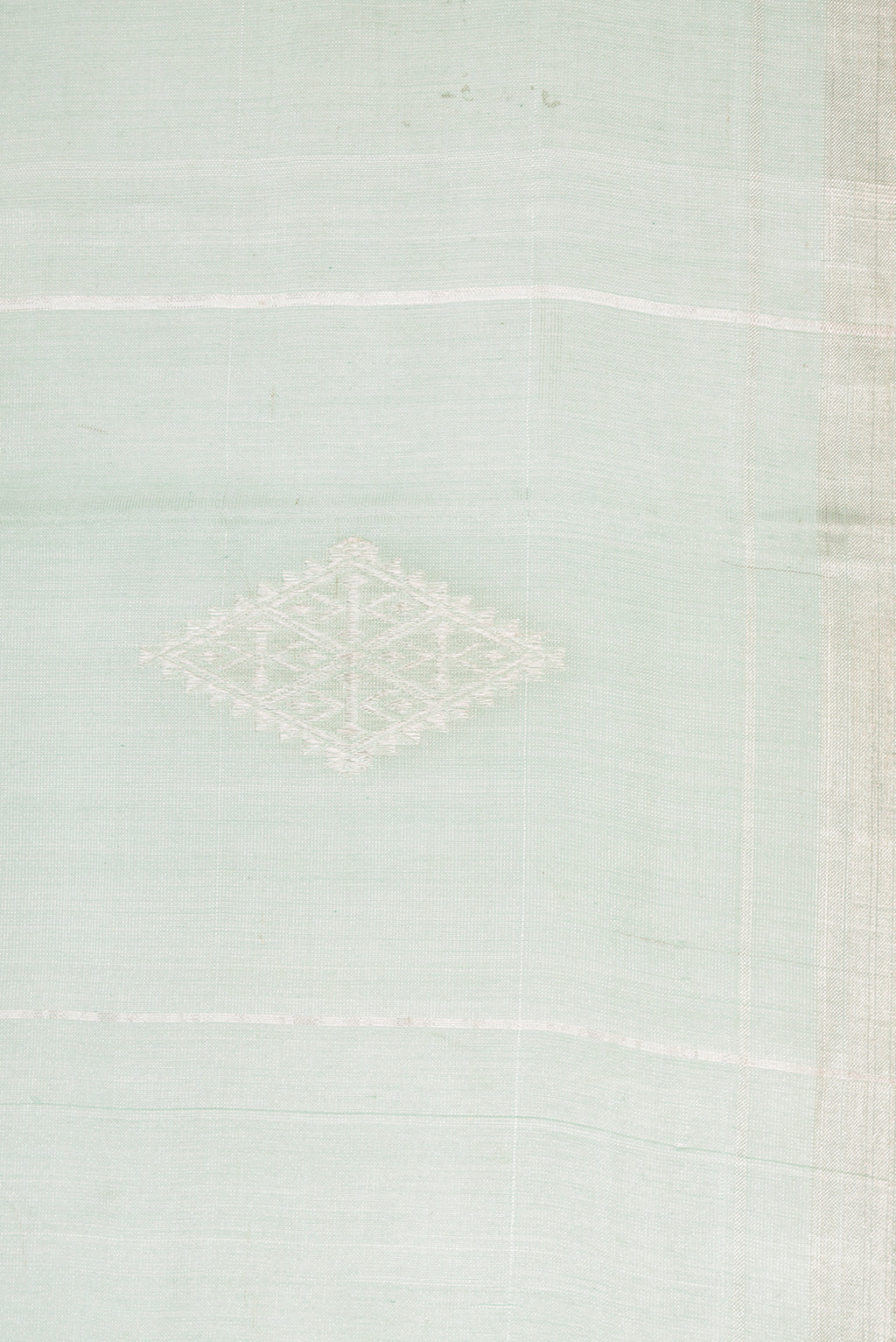 Border image of Light Green Dual Tone Chanderi Tissue Silk Saree with Zari Butta on the body and Zari Border. 