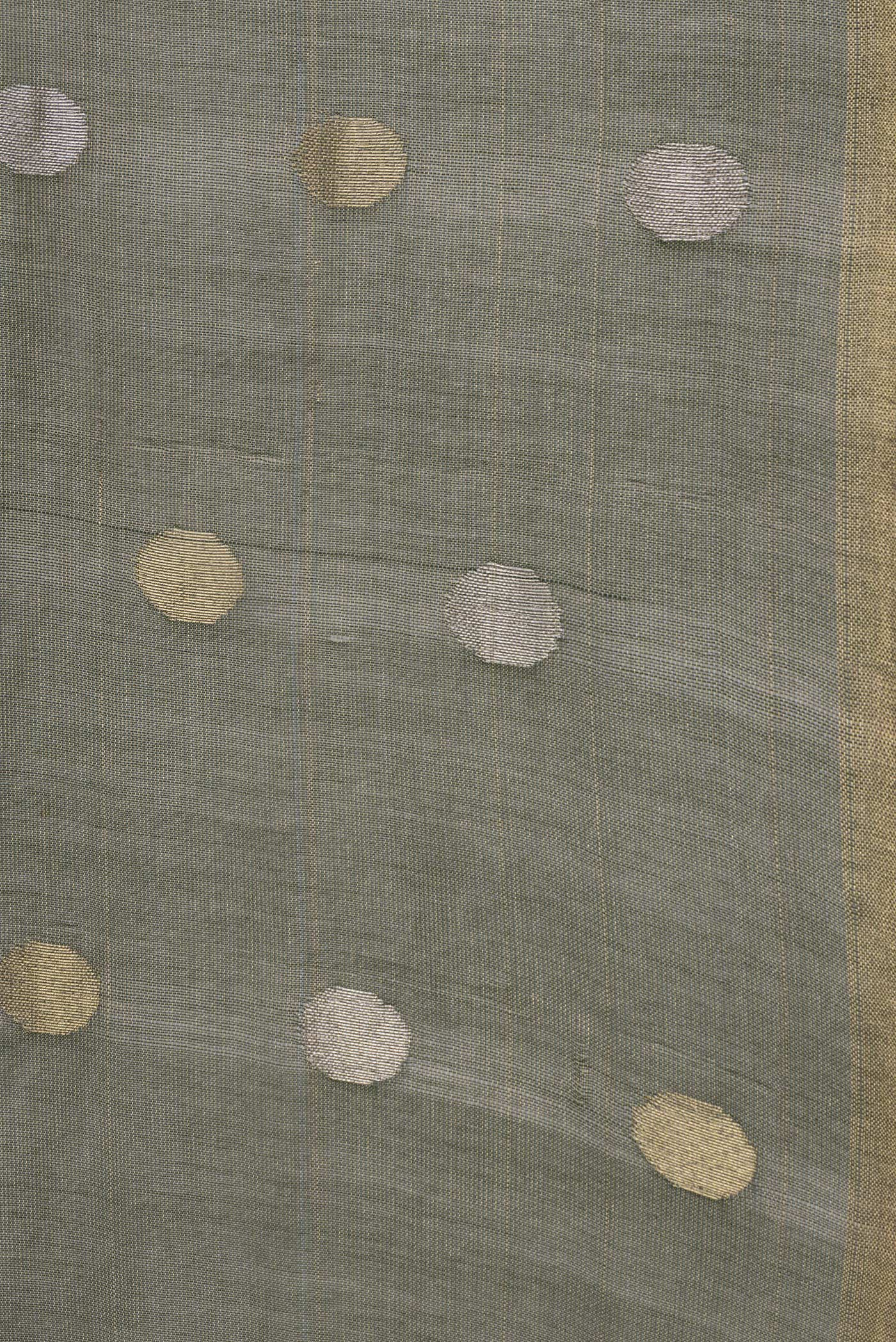 Border image of Bottle Green Dual Tone Chanderi Silk Saree with Zari Butta on the body and Thin Zari Line. 