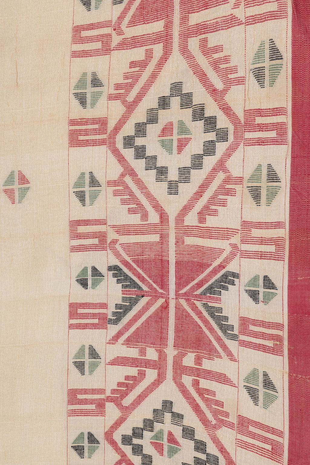 Border image of Beige Dual Tone Tussar Silk Saree with Thread Butta on the body and Thread Border. 