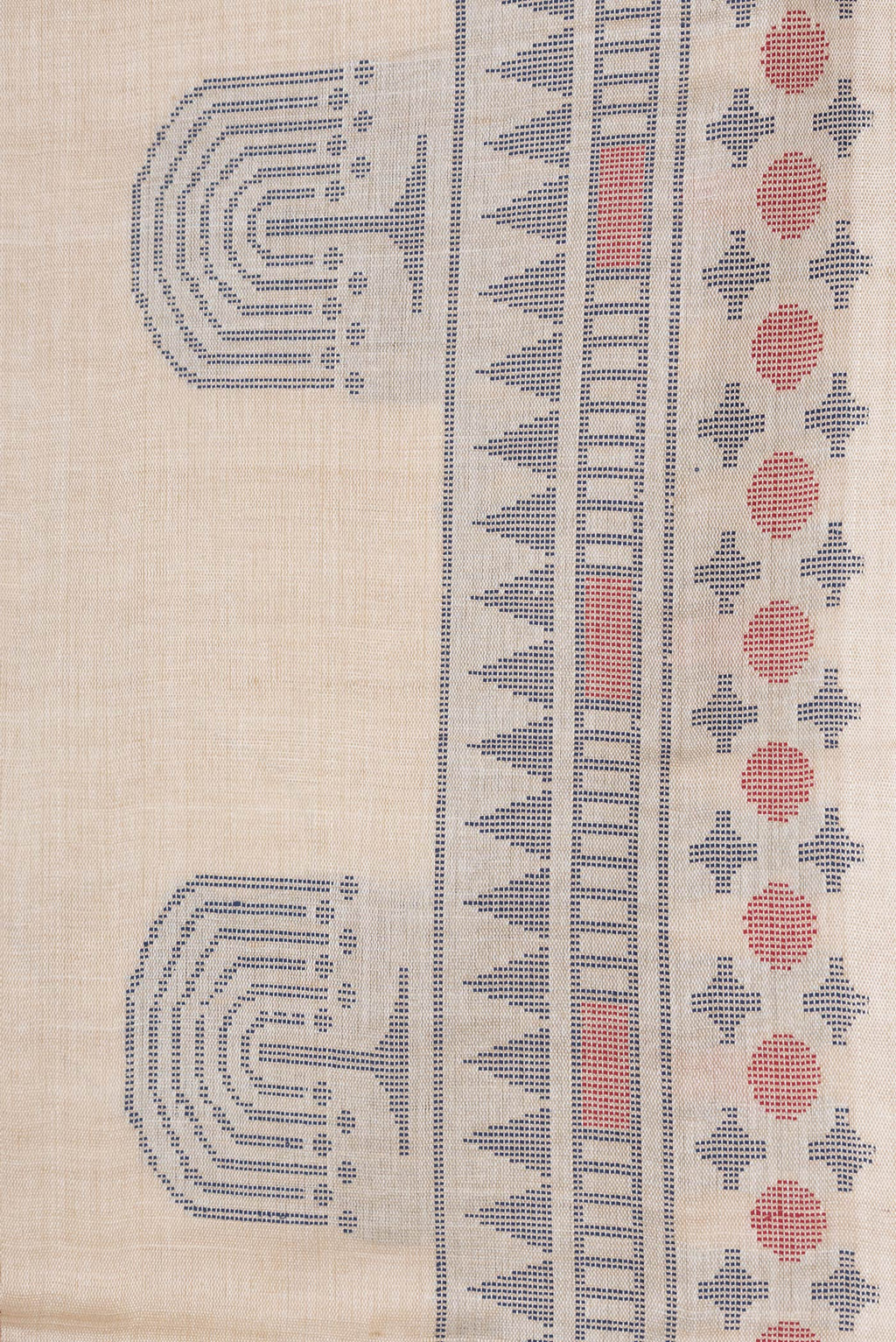 Border image of Beige Dual Tone Tussar Silk Saree with Thread Butta on the body and Thread Border. 