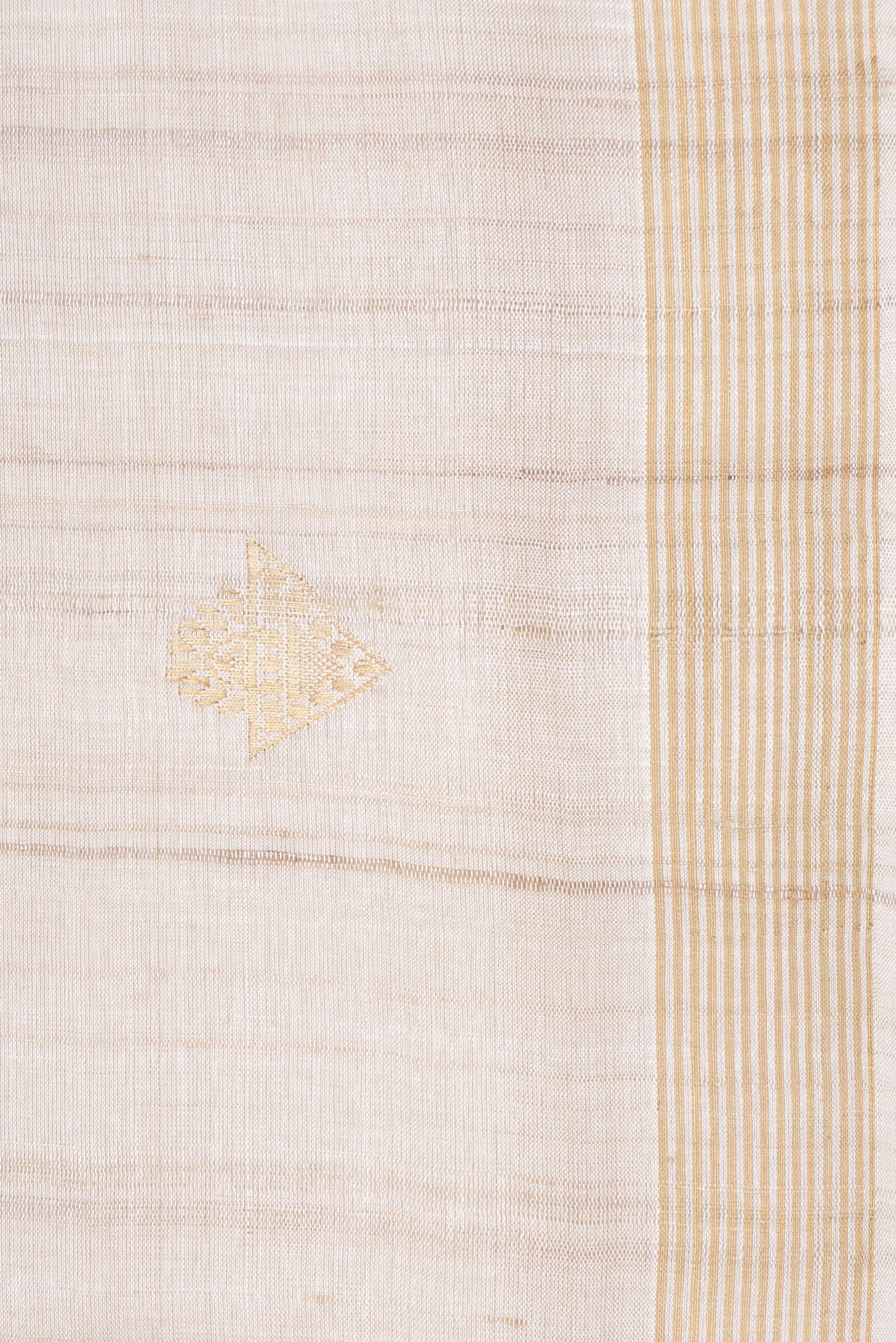 Border image of Beige Dual Tone Tussar Silk Saree with Zari And Thread Butta on the body and Zari Border. 