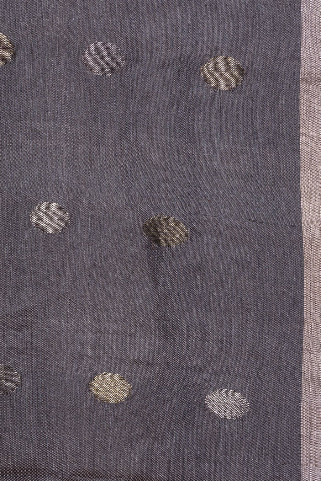 Border image of Grey Dual Tone Tussar Silk Saree with Zari Butta on the body and Zari Border. 