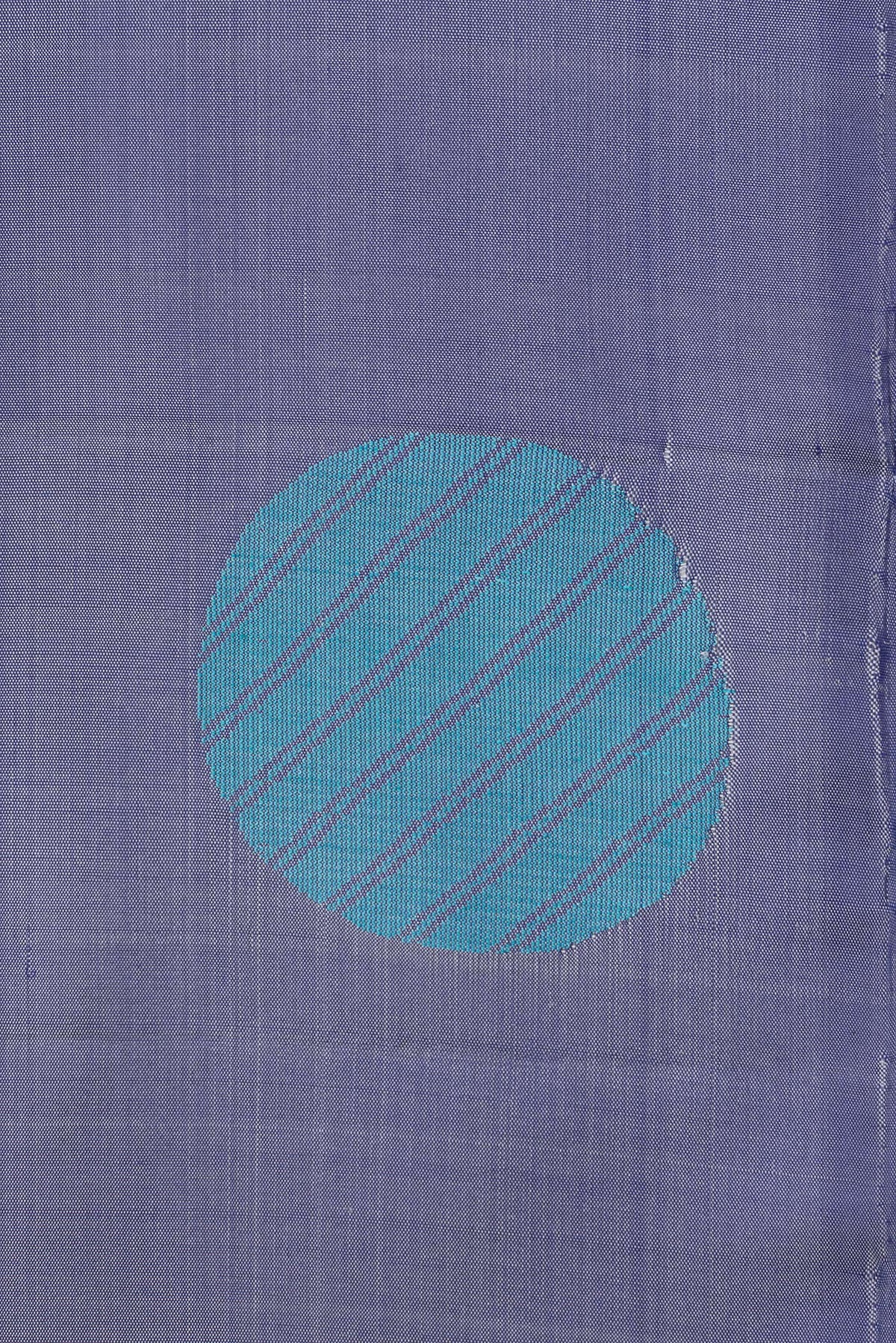 Border image of Pure Silk Maya Blue Dual Tone Soft Saree with Thread Butta on the body and Without Border. 