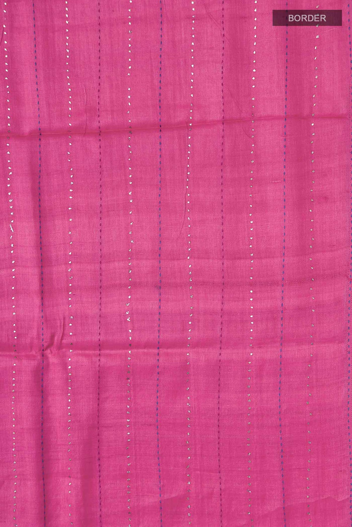 Border image of Pink Bhagalpuri Tussar Silk Saree with Embroidery on the body and Embroidery Border