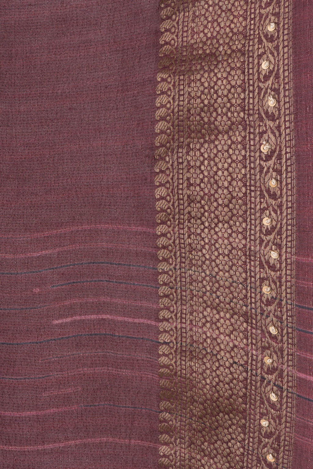 Border image of Maroon Dual Tone Tussar Silk Saree with Embroidery on the body and Embroidery Border. 