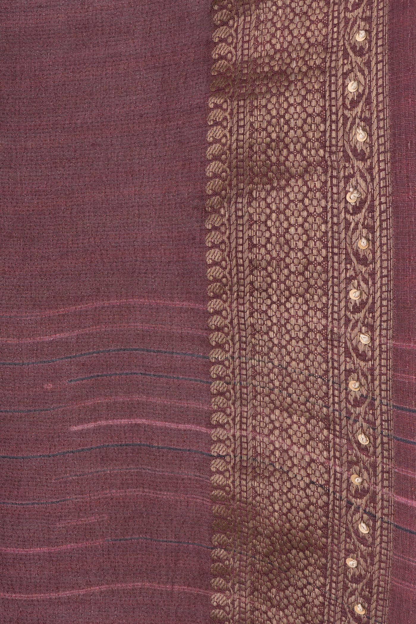 Border image of Maroon Dual Tone Tussar Silk Saree with Embroidery on the body and Embroidery Border. 