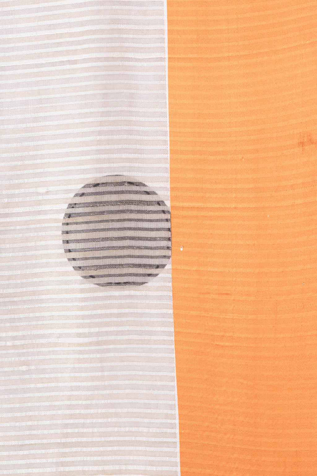 Border image of Beige Dual Tone Tussar Silk Saree with Stripes on the body and Plain Border. 
