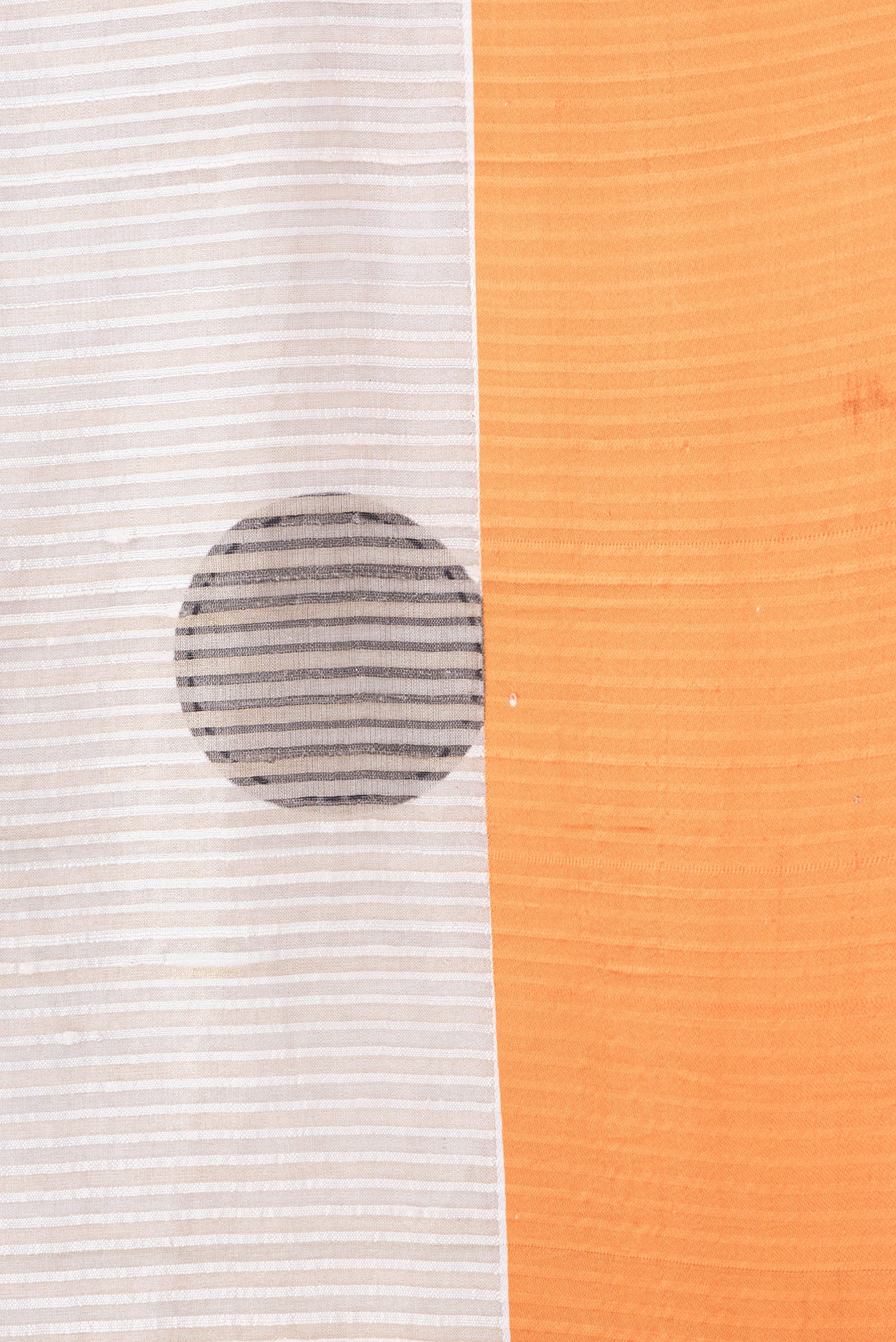 Border image of Beige Dual Tone Tussar Silk Saree with Stripes on the body and Plain Border. 