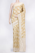 Caramel Dual Tone Mysore Georgette Saree with Zari Brocade on the body and Zari Border displayed on a mannequin