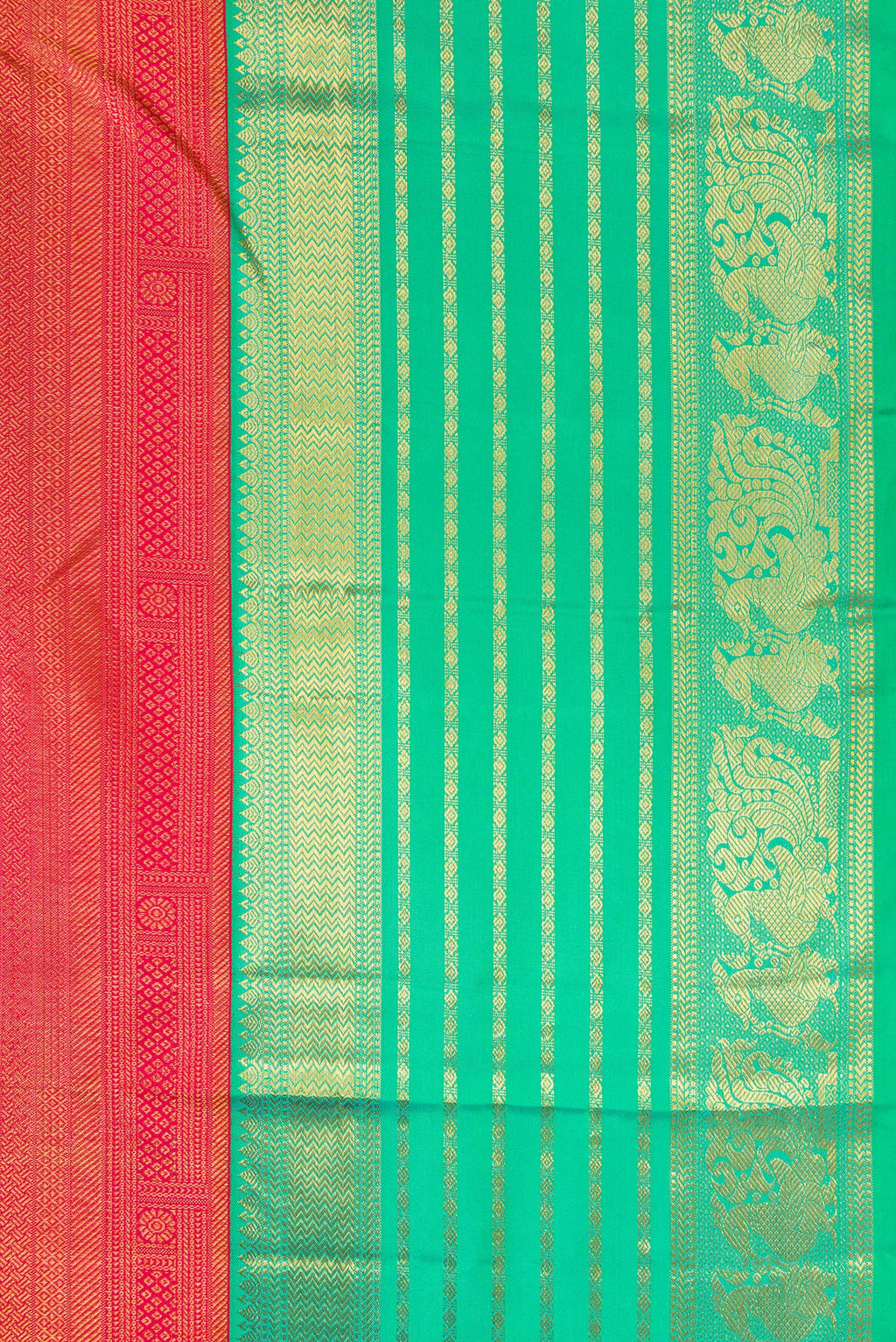 Border image of Pink Dual Tone Kanjivaram Silk Saree with Zari Brocade on the body and Fancy Border. 