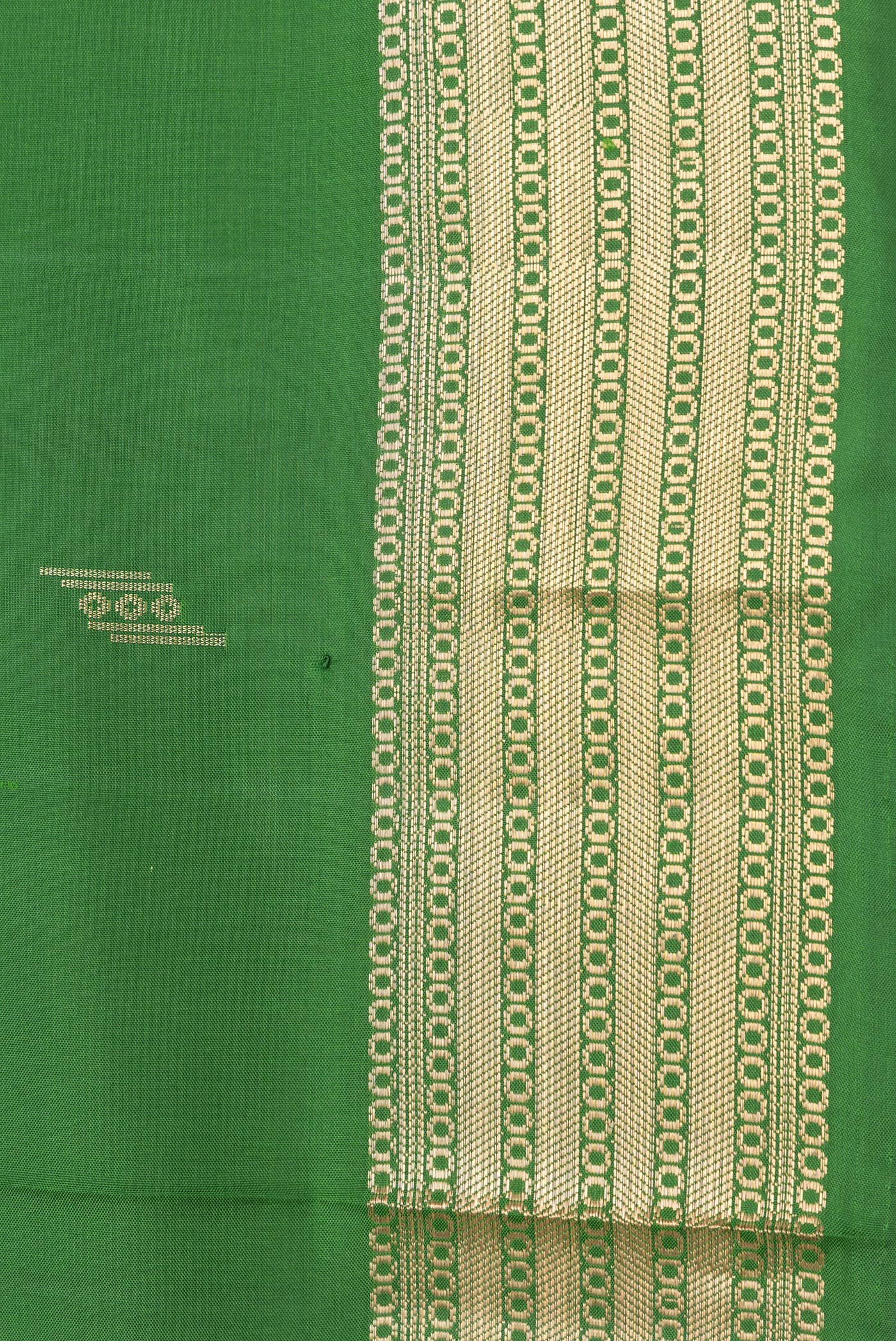 Border image of Green Dual Tone Soft Silk Saree with Zari Butta on the body and Zari Border. 