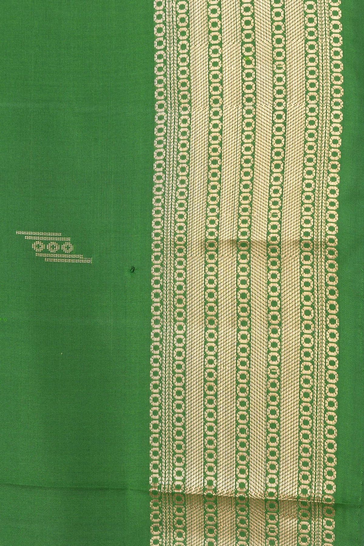 Border image of Green Dual Tone Soft Silk Saree with Zari Butta on the body and Zari Border. 