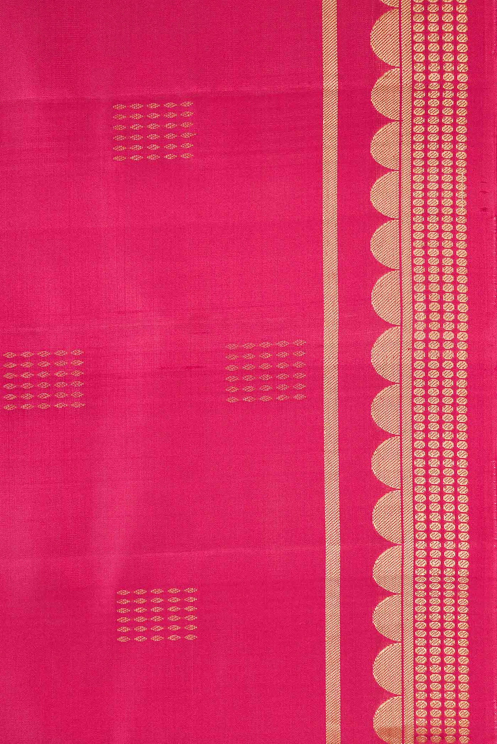 Border image of Pink Dual Tone Soft Silk Saree with Zari Butta on the body and Zari Border. 