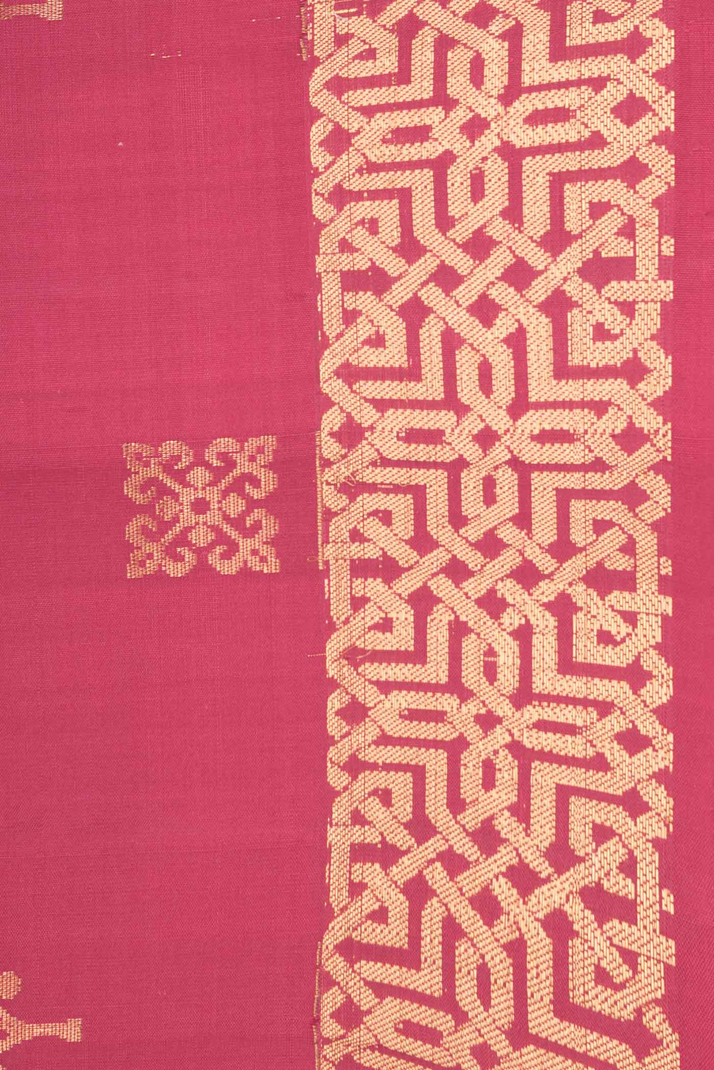 Border image of Dark Pink Dual Tone Soft Silk Saree with Zari Butta on the body and Zari Border. 