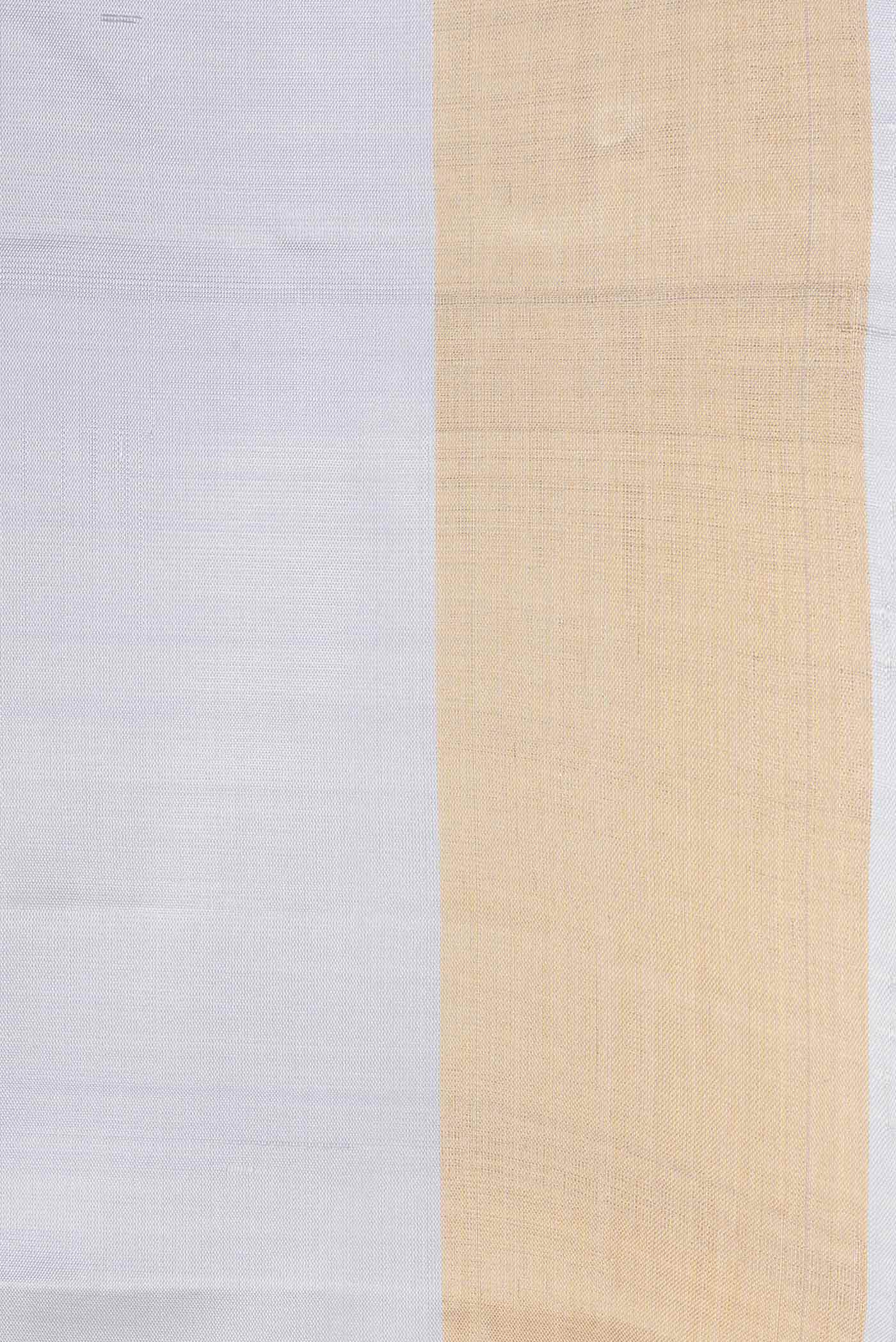 Border image of Grey Dual Tone Soft Silk Saree with Zari Butta on the body and Zari Border. 