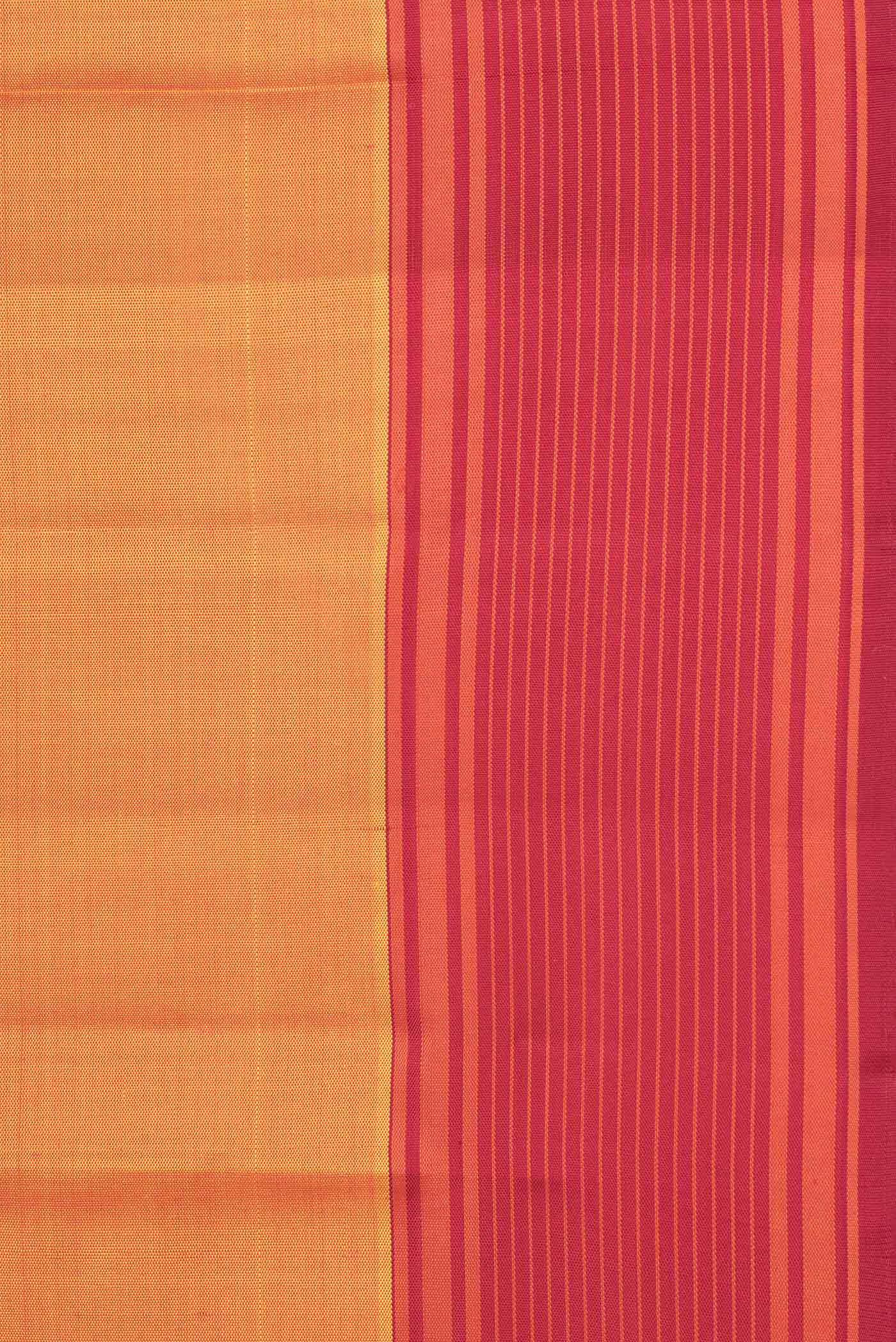 Border image of Mustard Dual Tone Kanchipuram Saree with Zari Butta on the body and Thread Border. 