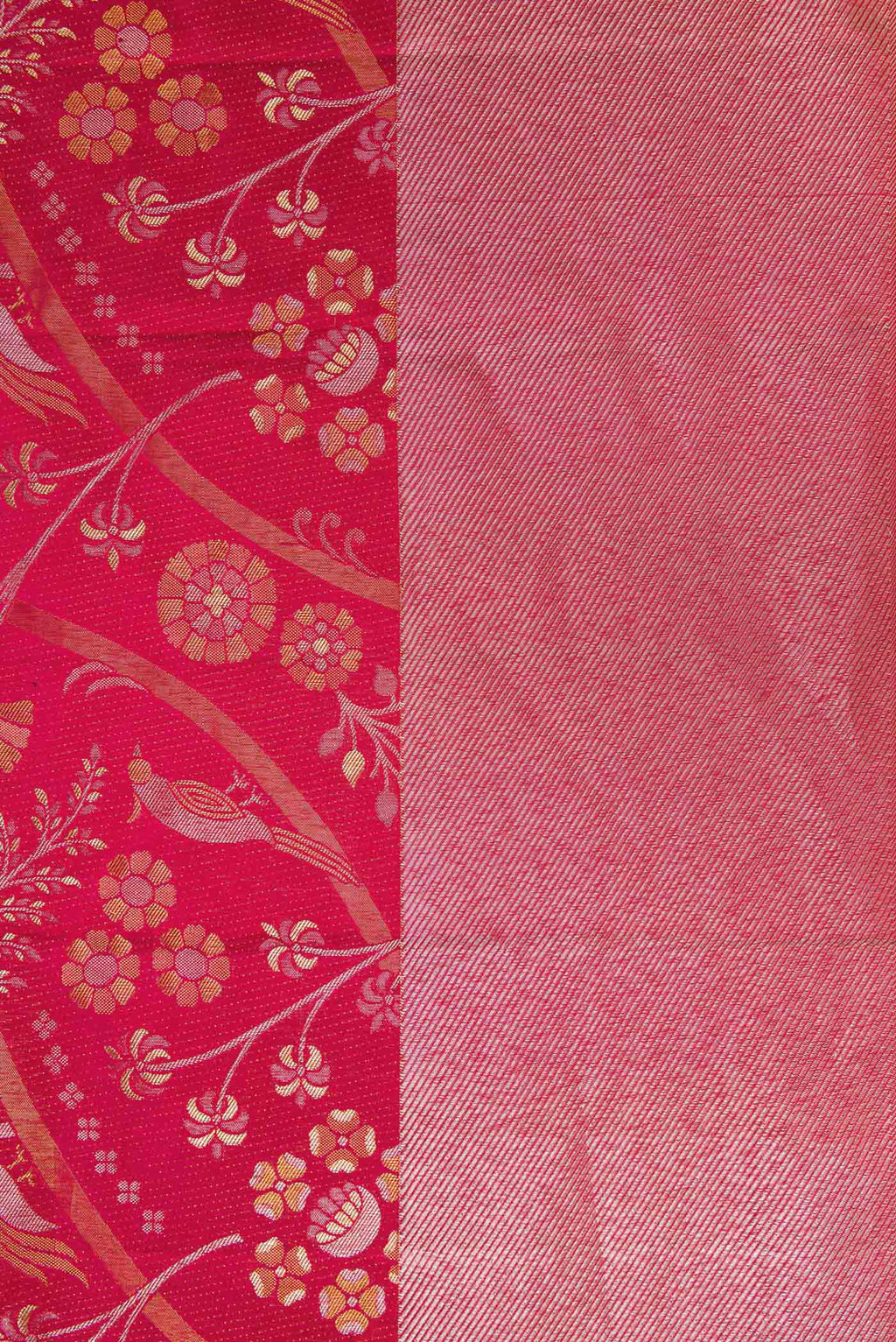 Border image of Red Dual Tone Kanjivaram Silk Saree with Zari Brocade on the body and Zari Border. 