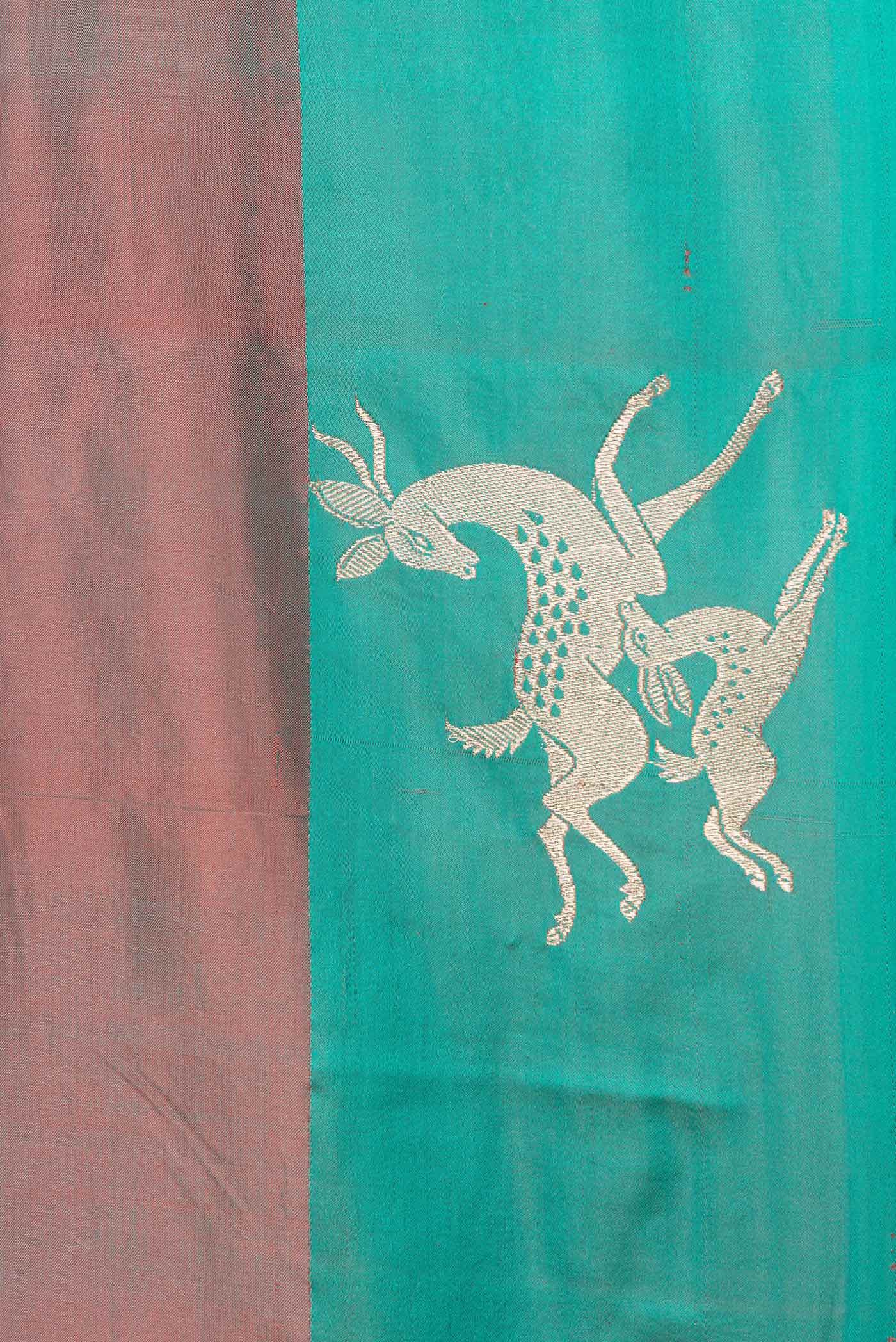 Border image of Brown Dual Tone Banarasi Silk Saree with Zari Butta on the body and Fancy Border. 