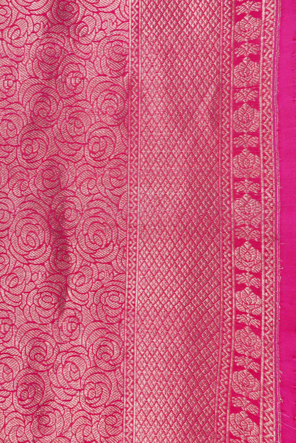 Border image of Pink Dual Tone Banarasi Saree with Zari Brocade on the body and Zari Border