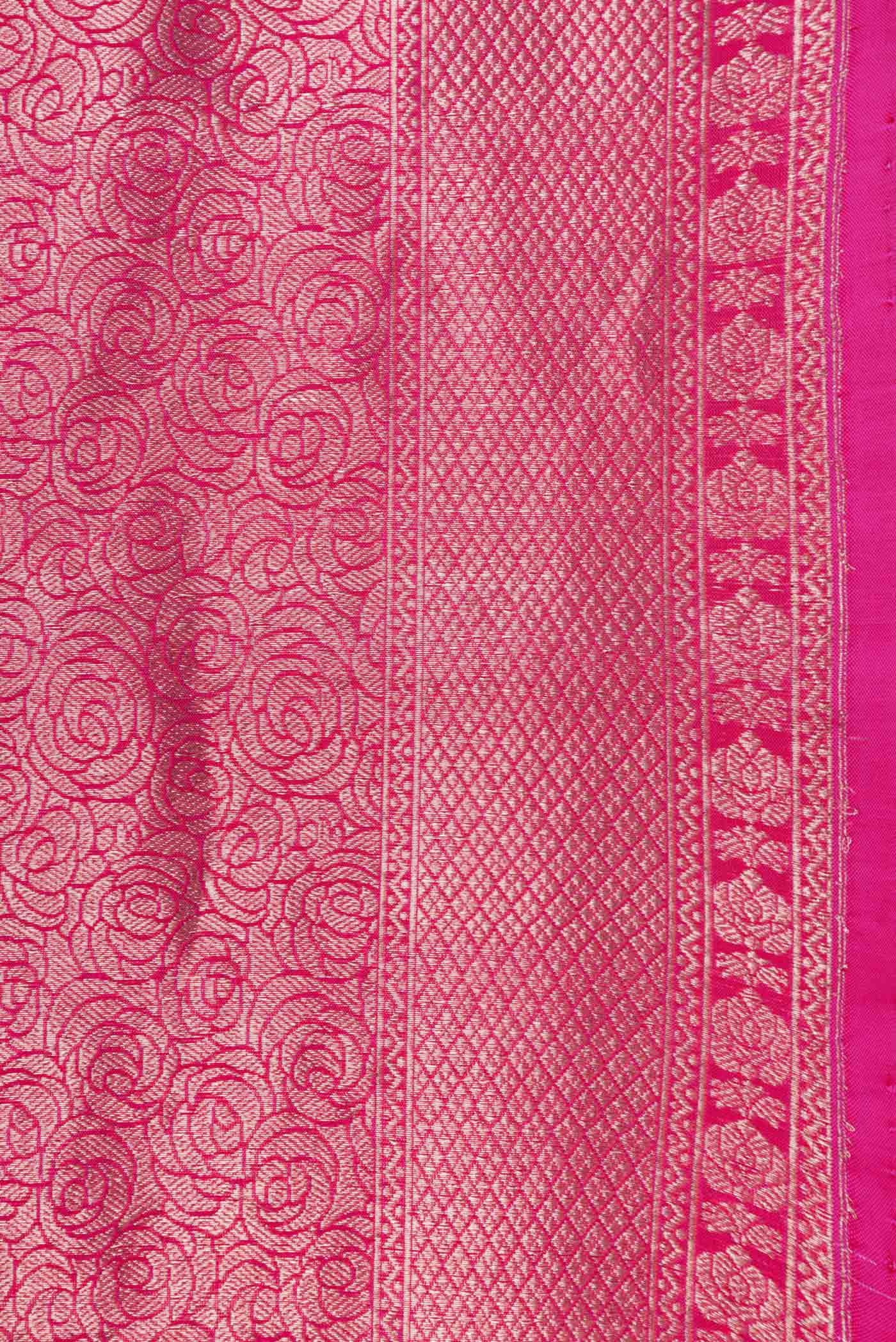 Border image of Pink Dual Tone Banarasi Saree with Zari Brocade on the body and Zari Border