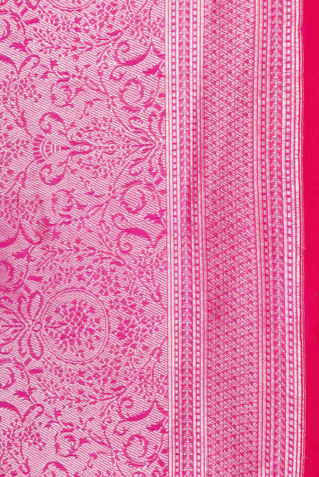 Border image of Pink Dual Tone Banarasi Saree with Zari Brocade on the body and Zari Border