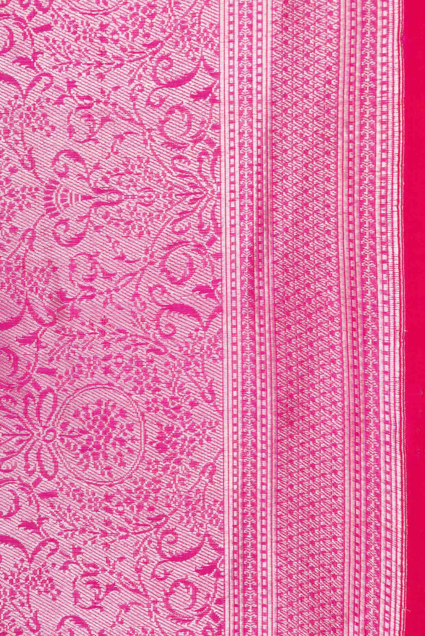 Border image of Pink Dual Tone Banarasi Saree with Zari Brocade on the body and Zari Border