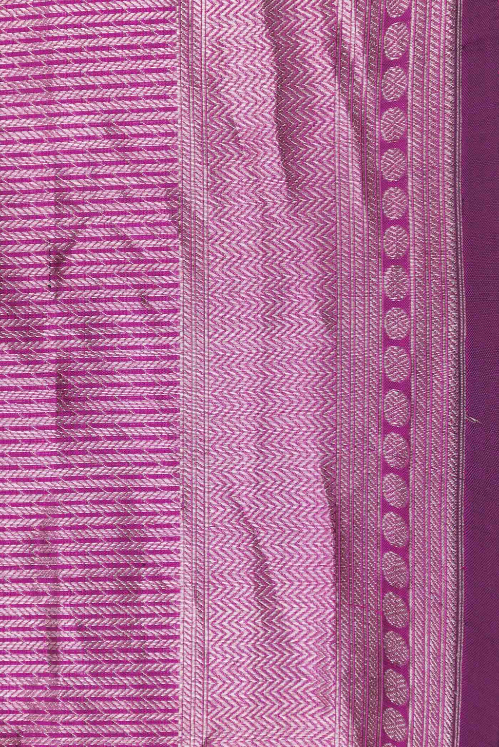 Border image of Magenta Dual Tone Banarasi Saree with Zari Brocade on the body and Zari Border