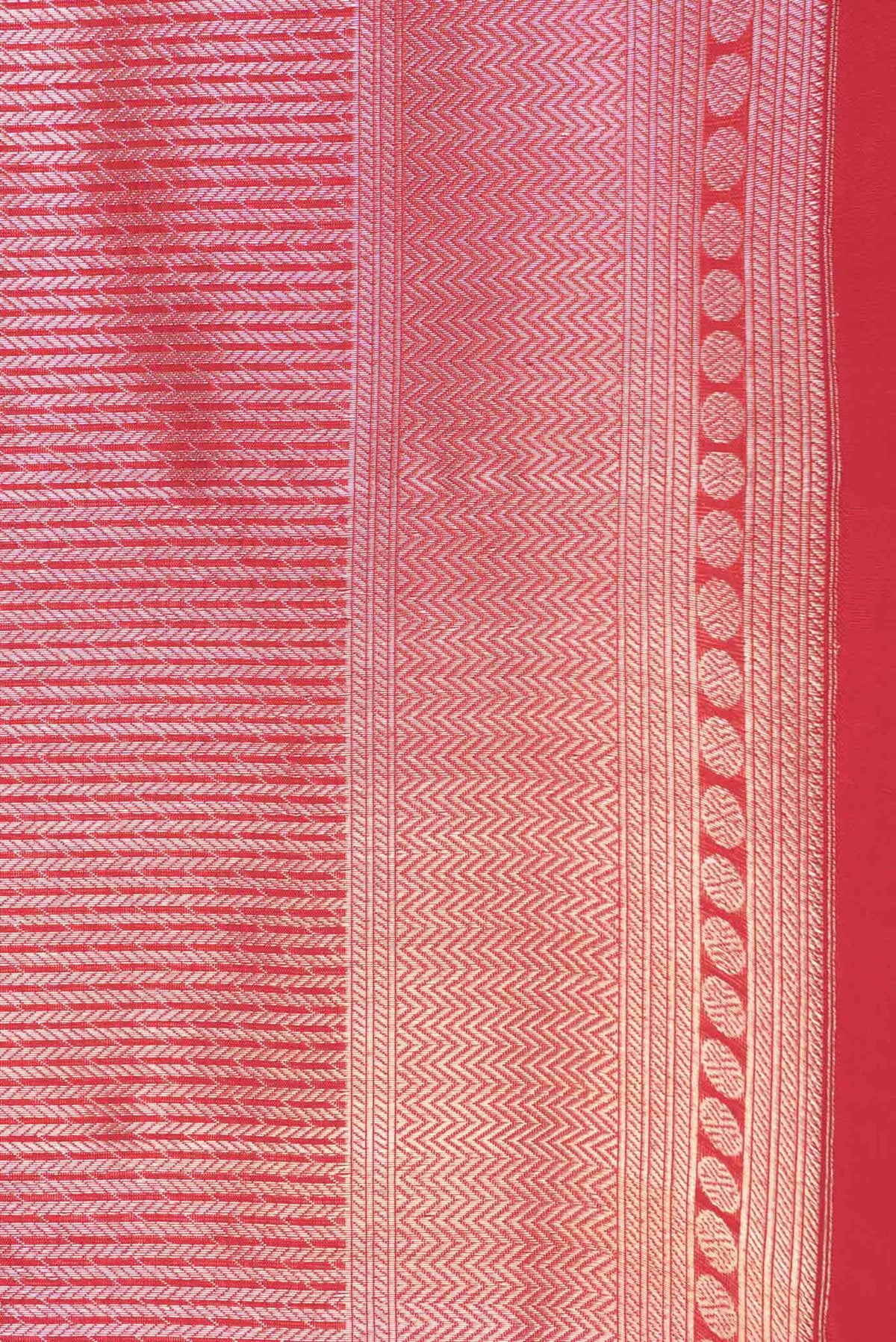 Border image of Red Dual Tone Banarasi Silk Saree with Zari Brocade on the body and Zari Border