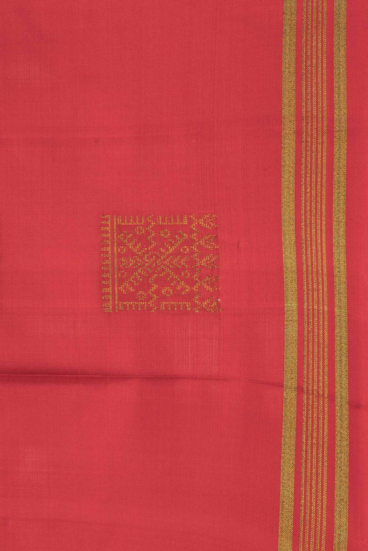 Border image of Red Dual Tone Soft Silk Saree with Zari Butta on the body and Zari Border. 