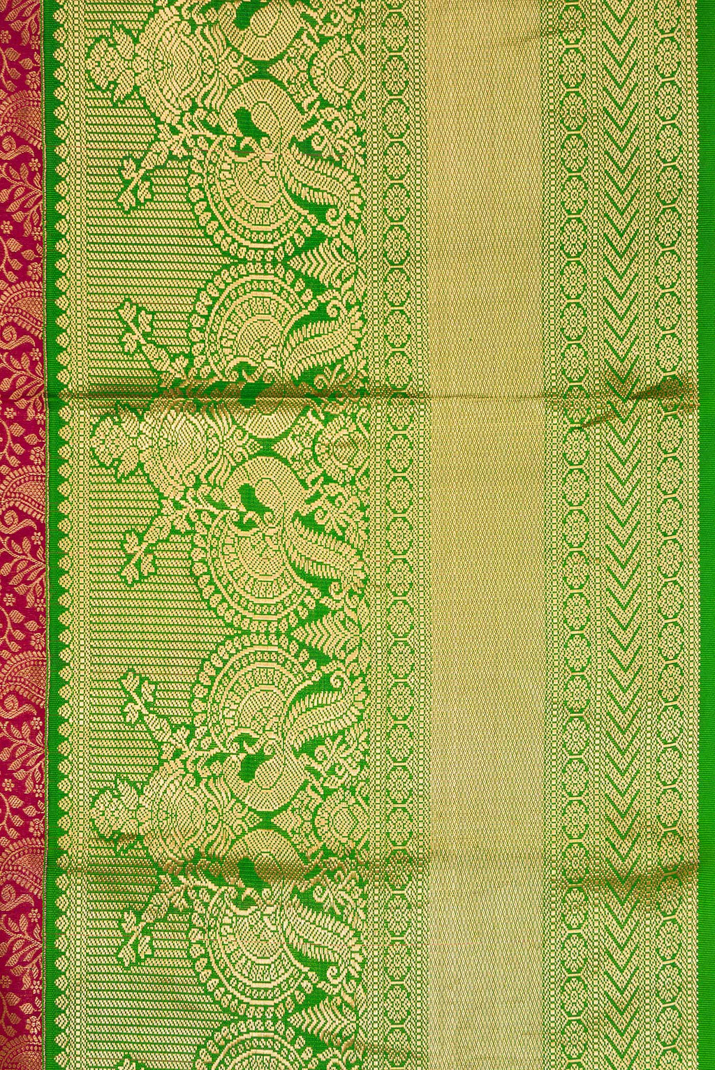 Border image of Maroon Dual Tone Kanjivaram Silk Saree with Zari Brocade on the body and Zari Border. 