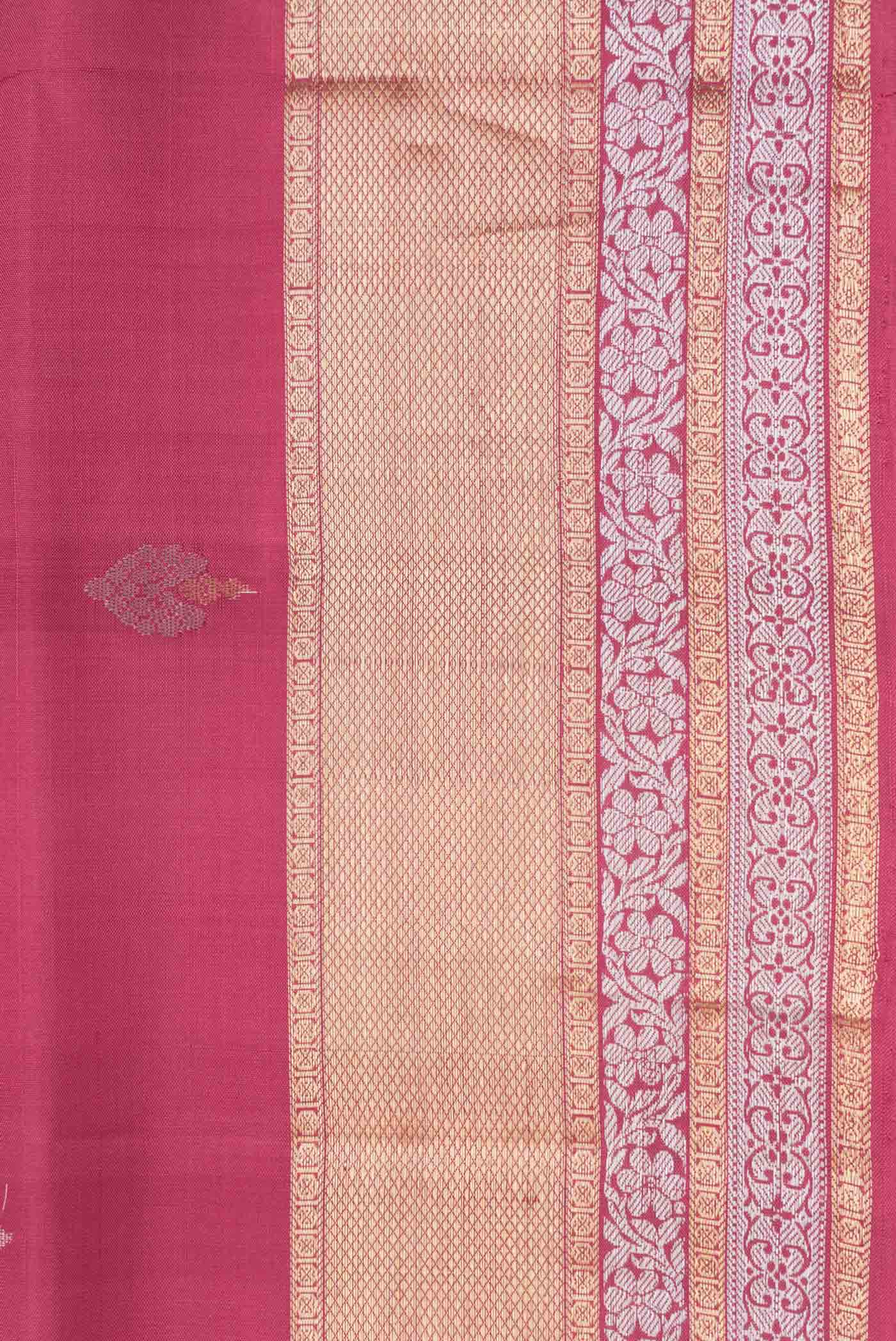 Border image of Dark Pink Dual Tone Soft Silk Saree with Zari Butta on the body and Zari Border. 