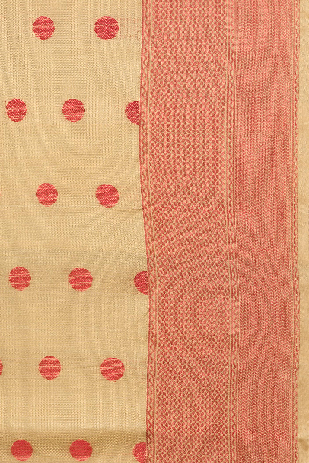 Border image of Pure Silk Beige Dual Tone Soft Saree with Thread Butta on the body and Thread Border. 