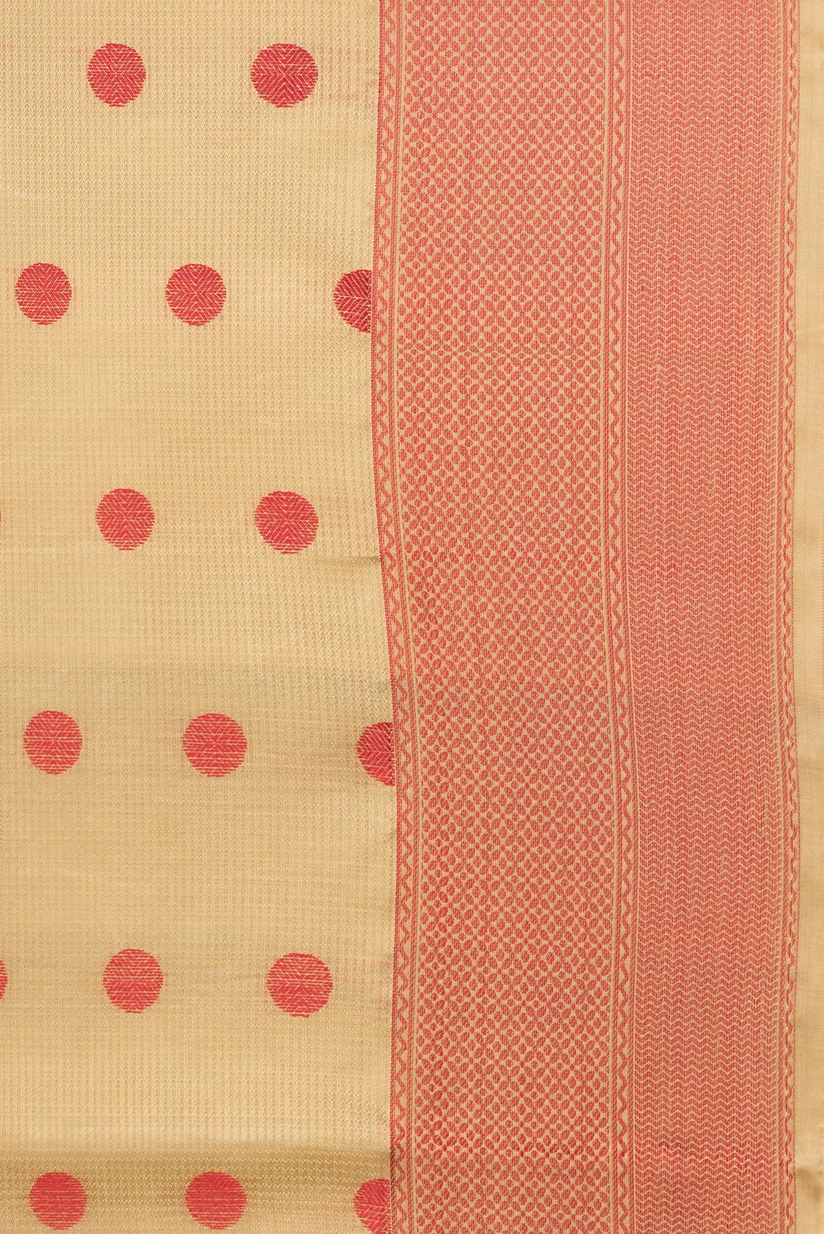 Border image of Pure Silk Beige Dual Tone Soft Saree with Thread Butta on the body and Thread Border. 
