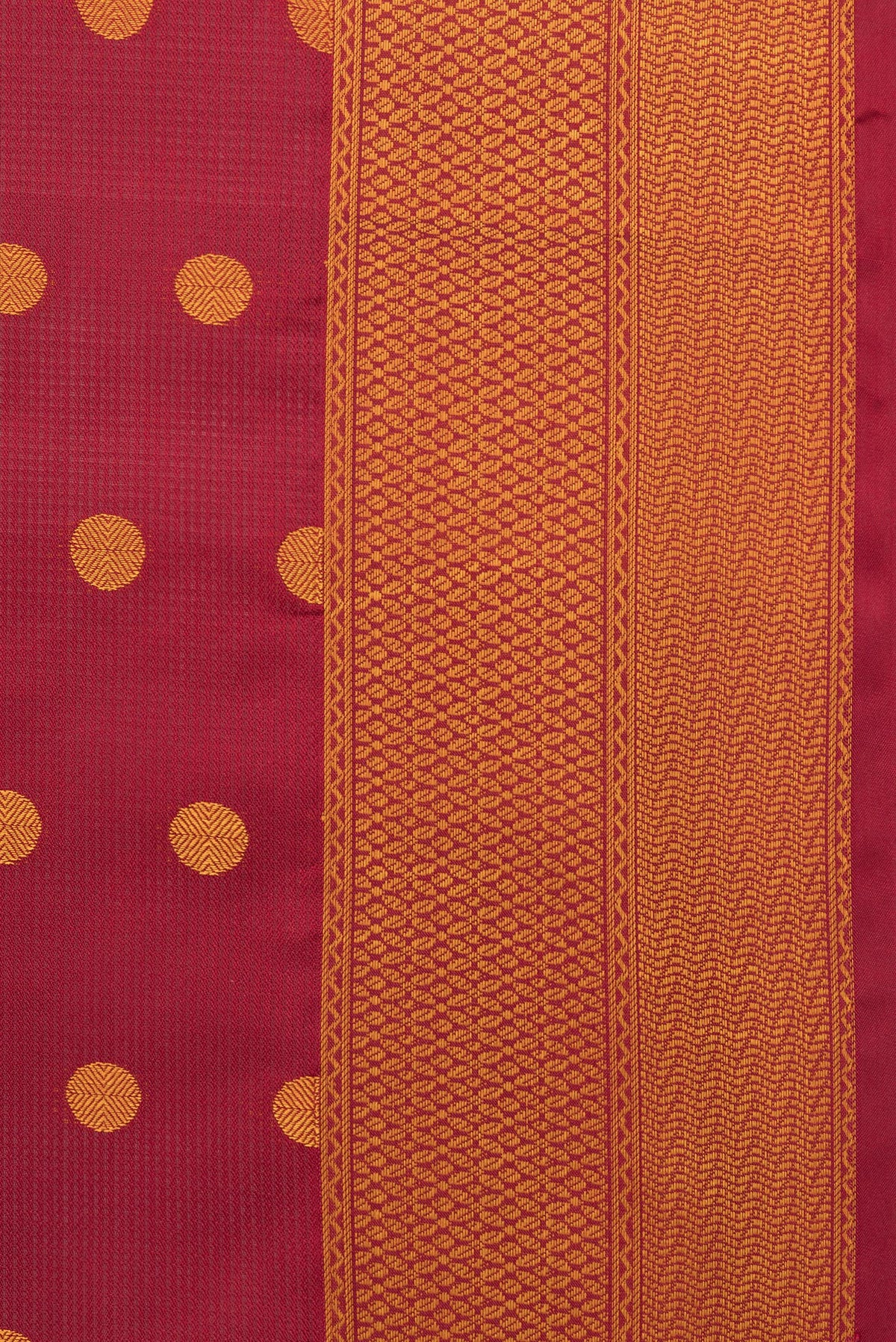 Border image of Pure Silk Maroon Dual Tone Soft Saree with Thread Butta on the body and Thread Border. 