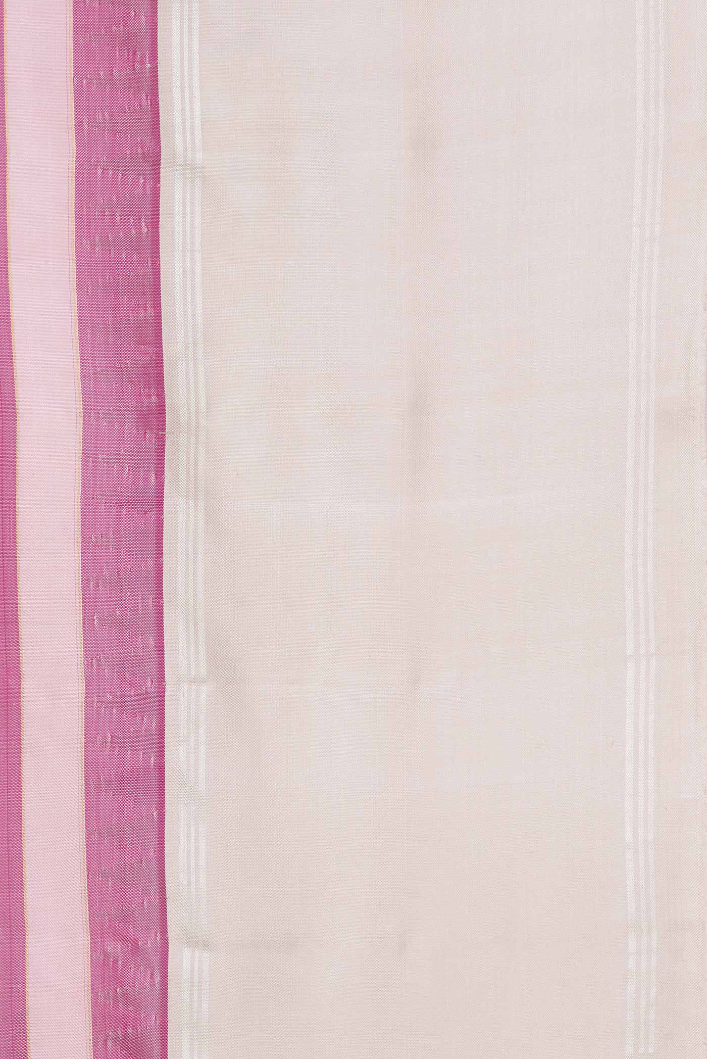 Border image of Pink Dual Tone Kanchipuram Silk Saree with Stripes on the body and Zari Border