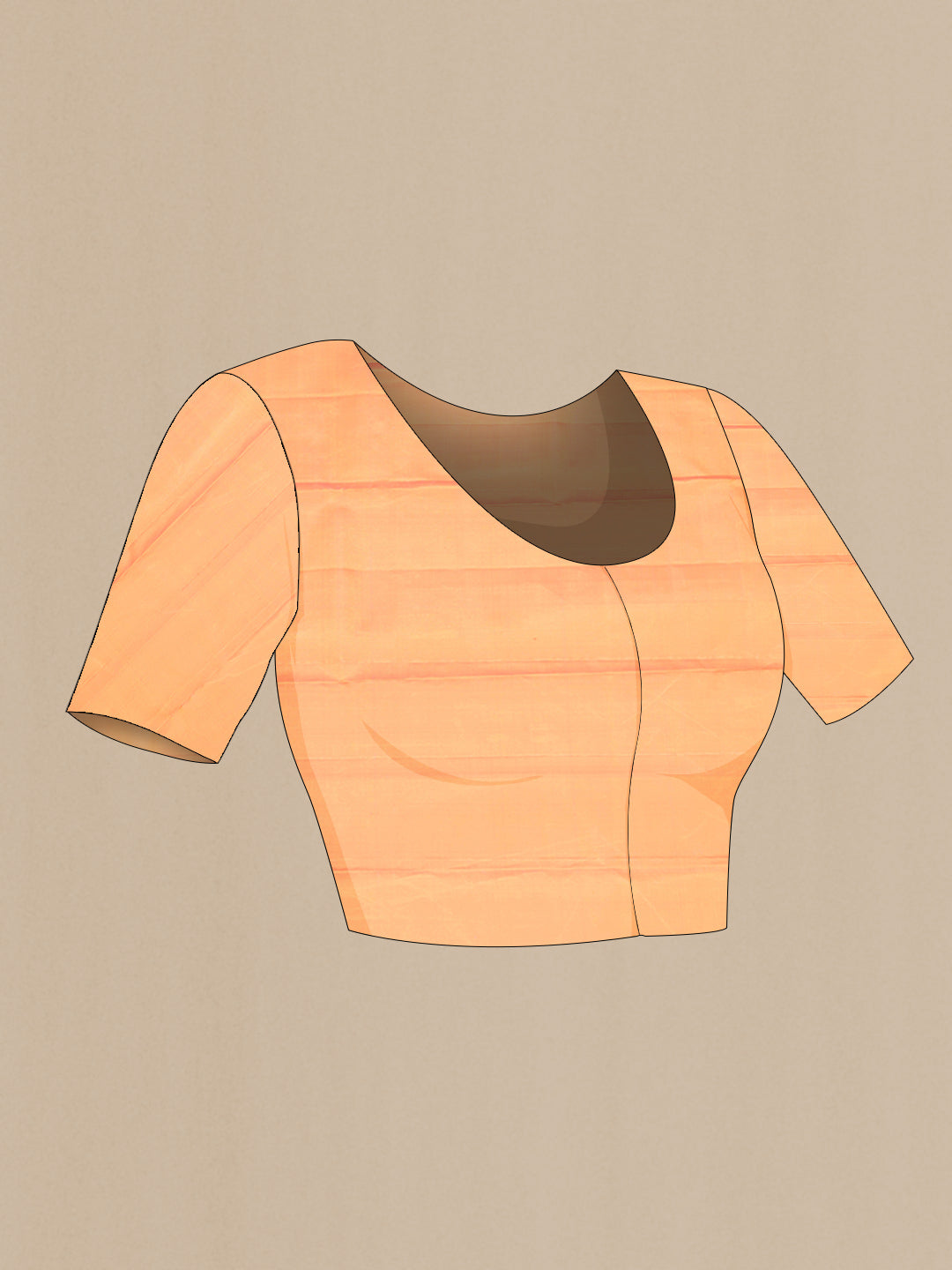 Close up image of the blouse of Pure Silk Pure Zari Mustard Dual Tone Kanchipuram Saree with Plain Body and Zari Border